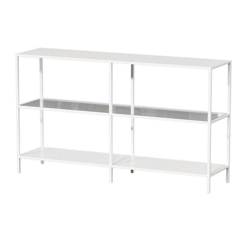 Contemporary Rectangle Console Accent Table Antique Finish Console Sofa Table in Metal 59"L x 12"W x 31"H White Clearhalo 'Console Tables' 'console_tables' 'Entry & Mudroom Furniture' 'furn' 'furn_console_tables' 'Furniture' 6598942