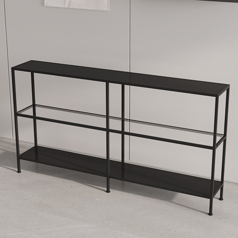 Contemporary Rectangle Console Accent Table Antique Finish Console Sofa Table in Metal Clearhalo 'Console Tables' 'console_tables' 'Entry & Mudroom Furniture' 'furn' 'furn_console_tables' 'Furniture' 6598944