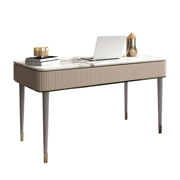 Escritorio de escritura rectangular de glamour Desk de oficina de piedra con 2/3 cajones