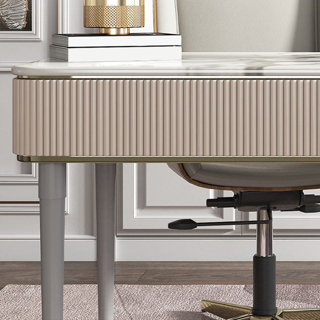 Escritorio de escritura rectangular de glamour Desk de oficina de piedra con 2/3 cajones
