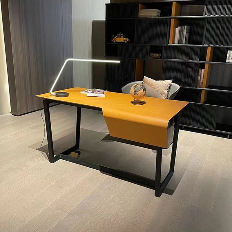 Contemporary Rectangular Writing Desk Bedroom Office Desk with Black Legs Clearhalo 'furn' 'furn_office_desk' 'Furniture' 'Office Desks' 'Office Furniture' 'office_desk' 6599495