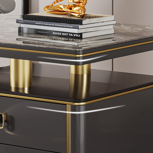 Zeitgenössischer Steinschreiberschreibtisch 3-Zauberer 29,53 "großer Büroschreibtisch