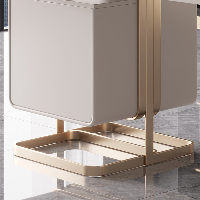 29.25-inch H Hedendaagse computerbureau gebogen stenen bureau