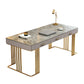 29.25-inch Height Classic Glam Writing Desk Curved Stone Office Desk