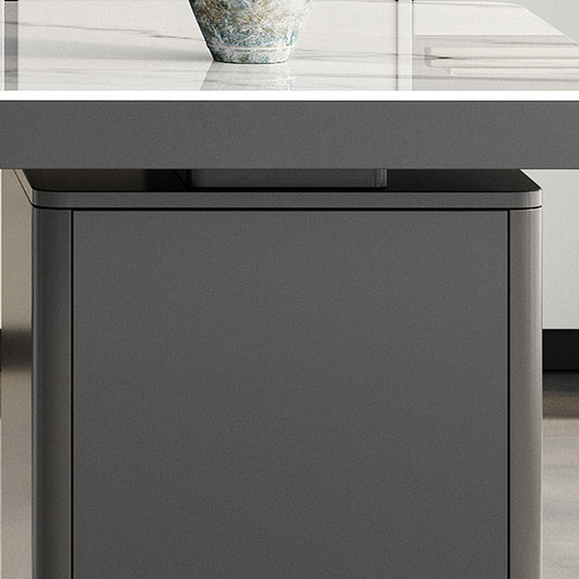 29.25-inch H Hedendaagse computerbureau gebogen stenen bureau