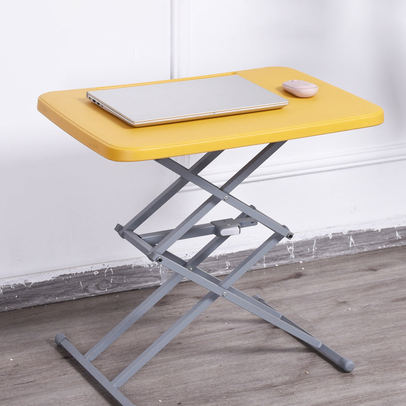 Contemporary Bedroom Office Desk Rectangular Writing Desk with Legs 25.2"L x 17.7"W x 27.2"H Yellow Clearhalo 'furn' 'furn_office_desk' 'Furniture' 'Office Desks' 'Office Furniture' 'office_desk' 6599733