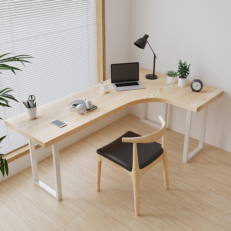 Contemporary Bedroom Writing Desk Wooden Office Desk with White Legs 70.9"L x 31.5"W x 29.5"H Right Hand Return Clearhalo 'furn' 'furn_office_desk' 'Furniture' 'Office Desks' 'Office Furniture' 'office_desk' 6599767