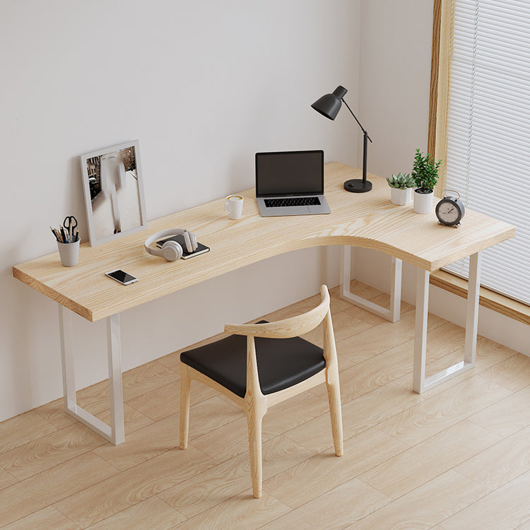 Contemporary Bedroom Writing Desk Wooden Office Desk with White Legs 70.9"L x 39.4"W x 29.5"H Right Hand Return Clearhalo 'furn' 'furn_office_desk' 'Furniture' 'Office Desks' 'Office Furniture' 'office_desk' 6599769