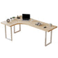 Contemporary Bedroom Writing Desk Wooden Office Desk with White Legs Left Hand Return Clearhalo 'furn' 'furn_office_desk' 'Furniture' 'Office Desks' 'Office Furniture' 'office_desk' 6599770