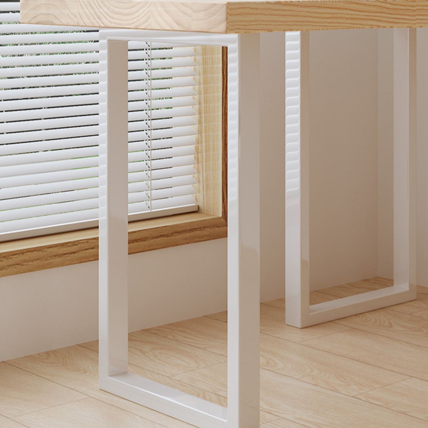 Contemporary Bedroom Writing Desk Wooden Office Desk with White Legs Clearhalo 'furn' 'furn_office_desk' 'Furniture' 'Office Desks' 'Office Furniture' 'office_desk' 6599773