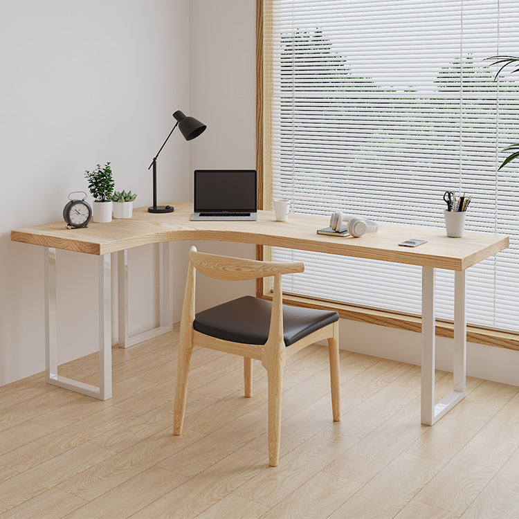 Contemporary Bedroom Writing Desk Wooden Office Desk with White Legs Clearhalo 'furn' 'furn_office_desk' 'Furniture' 'Office Desks' 'Office Furniture' 'office_desk' 6599778