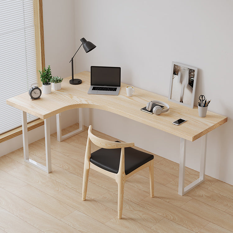 Contemporary Bedroom Writing Desk Wooden Office Desk with White Legs Clearhalo 'furn' 'furn_office_desk' 'Furniture' 'Office Desks' 'Office Furniture' 'office_desk' 6599780