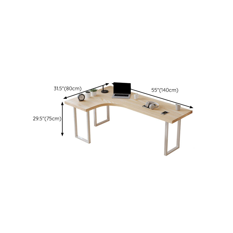 Contemporary Bedroom Writing Desk Wooden Office Desk with White Legs Clearhalo 'furn' 'furn_office_desk' 'Furniture' 'Office Desks' 'Office Furniture' 'office_desk' 6599783