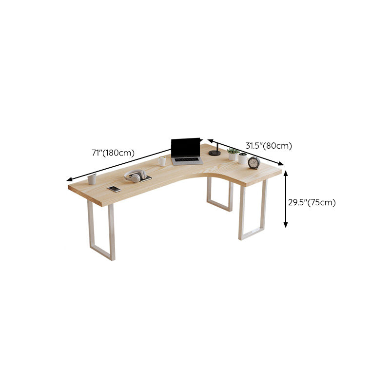 Contemporary Bedroom Writing Desk Wooden Office Desk with White Legs Clearhalo 'furn' 'furn_office_desk' 'Furniture' 'Office Desks' 'Office Furniture' 'office_desk' 6599788