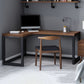 29,25 inch Hoogte Industrial Office Desk Solid Wood L-Shape Writing Desk