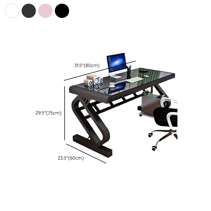 29.53" H Contemporary Rectangular Computer Desk Antique Finish Office Desk Clearhalo 'furn' 'furn_office_desk' 'Furniture' 'Office Desks' 'Office Furniture' 'office_desk' 6599844