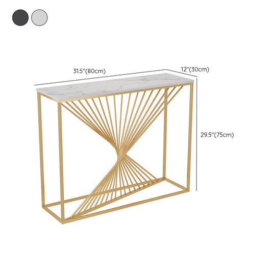 Tavolo accento console glam antico tavolo da console rettangolo in marmo