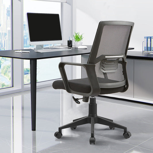 Moderne Slide Businestoel Verstelbare stoel Hoogte Zwarte bureaustoel met wielen