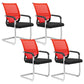 No Wheels Office Chair Modern Fixed Arms Upholstered No Distressing Desk Chair Red 4 Piece Set Clearhalo 'furn' 'furn_office_chair' 'Furniture' 'Office Chairs' 'Office Furniture' 'office_chair' 6599940