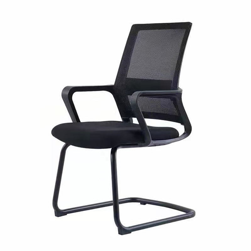 Modern Office Chair Fixed Arms Upholstered No Distressing Desk Chair Black 1 Piece Casters Not Included Clearhalo 'furn' 'furn_office_chair' 'Furniture' 'Office Chairs' 'Office Furniture' 'office_chair' 6599987