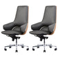 Modern Leather Managers Chair No Arm Executive Chair for Office Black 2 Piece Set Clearhalo 'furn' 'furn_office_chair' 'Furniture' 'Office Chairs' 'Office Furniture' 'office_chair' 6600019