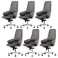 Modern Leather Managers Chair No Arm Executive Chair for Office Black 6 Piece Set Clearhalo 'furn' 'furn_office_chair' 'Furniture' 'Office Chairs' 'Office Furniture' 'office_chair' 6600022