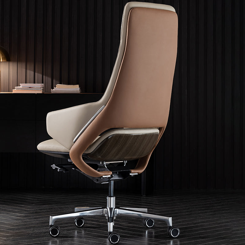Modern Leather Managers Chair No Arm Executive Chair for Office Clearhalo 'furn' 'furn_office_chair' 'Furniture' 'Office Chairs' 'Office Furniture' 'office_chair' 6600023