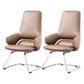 Modern Leather Managers Chair No Arm Executive Chair for Office Brown 2 Piece Set Clearhalo 'furn' 'furn_office_chair' 'Furniture' 'Office Chairs' 'Office Furniture' 'office_chair' 6600028