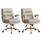 Padded Arms Modern Office Chair Adjustable Seat Height Desk Chair with Wheels Grey 2 Piece Set Clearhalo 'furn' 'furn_office_chair' 'Furniture' 'Office Chairs' 'Office Furniture' 'office_chair' 6600045