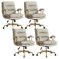 Padded Arms Modern Office Chair Adjustable Seat Height Desk Chair with Wheels Grey 4 Piece Set Clearhalo 'furn' 'furn_office_chair' 'Furniture' 'Office Chairs' 'Office Furniture' 'office_chair' 6600047