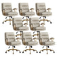 Padded Arms Modern Office Chair Adjustable Seat Height Desk Chair with Wheels Grey 8 Piece Set Clearhalo 'furn' 'furn_office_chair' 'Furniture' 'Office Chairs' 'Office Furniture' 'office_chair' 6600050