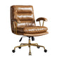 Padded Arms Modern Office Chair Adjustable Seat Height Desk Chair with Wheels Brown 1 Piece Clearhalo 'furn' 'furn_office_chair' 'Furniture' 'Office Chairs' 'Office Furniture' 'office_chair' 6600052