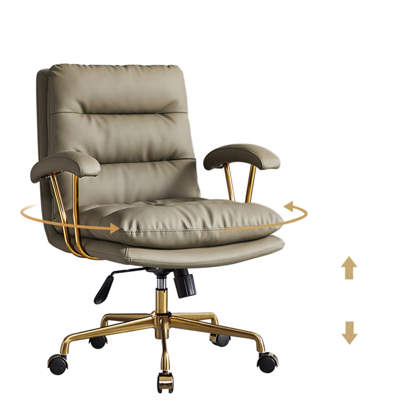 Padded Arms Modern Office Chair Adjustable Seat Height Desk Chair with Wheels Clearhalo 'furn' 'furn_office_chair' 'Furniture' 'Office Chairs' 'Office Furniture' 'office_chair' 6600056