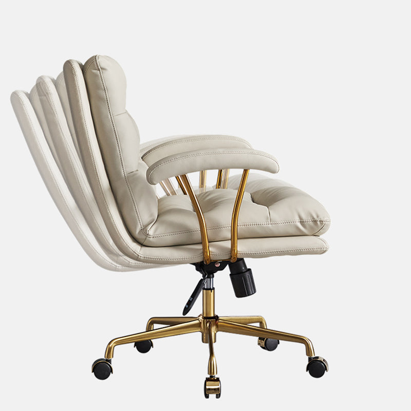 Padded Arms Modern Office Chair Adjustable Seat Height Desk Chair with Wheels Clearhalo 'furn' 'furn_office_chair' 'Furniture' 'Office Chairs' 'Office Furniture' 'office_chair' 6600058