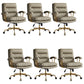 Padded Arms Modern Office Chair Adjustable Seat Height Desk Chair with Wheels Green 6 Piece Set Clearhalo 'furn' 'furn_office_chair' 'Furniture' 'Office Chairs' 'Office Furniture' 'office_chair' 6600063