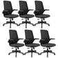 Modern Office Chair Tilt Mechanism Padded Arms Desk Chair with Wheels Black 6 Piece Set Clearhalo 'furn' 'furn_office_chair' 'Furniture' 'Office Chairs' 'Office Furniture' 'office_chair' 6600073