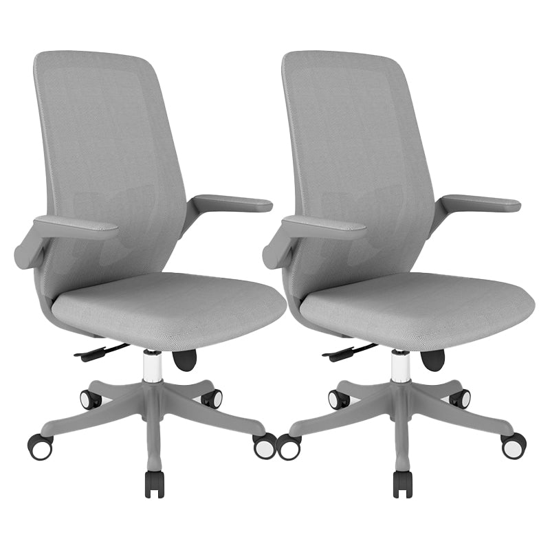 Modern Office Chair Tilt Mechanism Padded Arms Desk Chair with Wheels Grey 2 Piece Set Clearhalo 'furn' 'furn_office_chair' 'Furniture' 'Office Chairs' 'Office Furniture' 'office_chair' 6600079