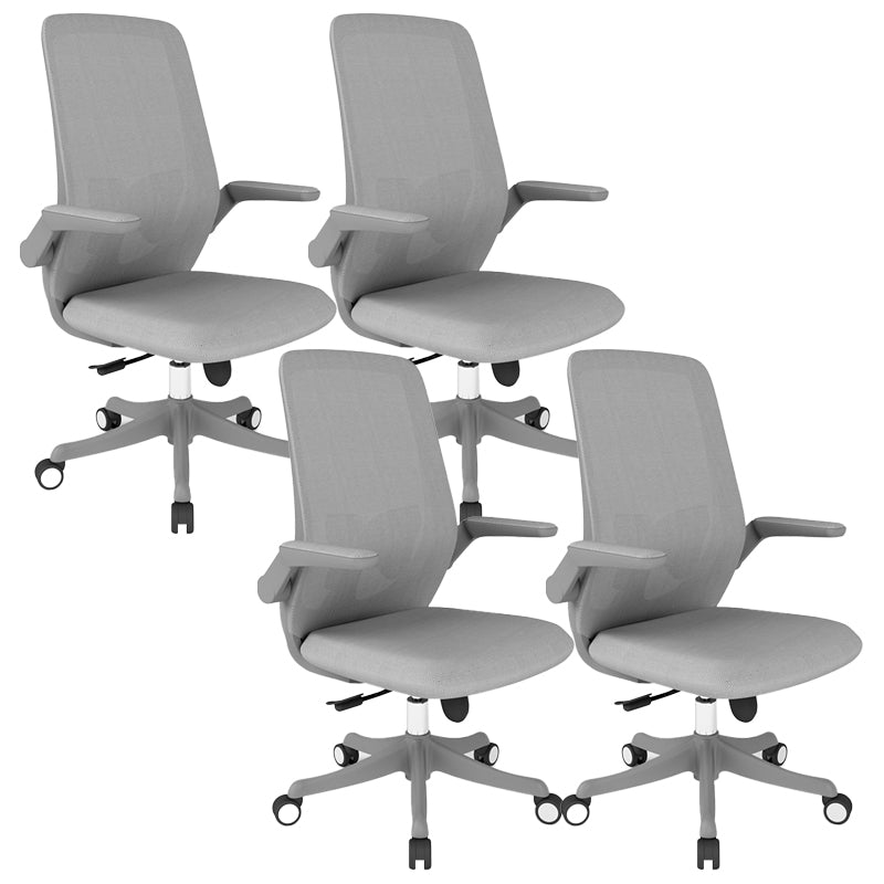 Modern Office Chair Tilt Mechanism Padded Arms Desk Chair with Wheels Grey 4 Piece Set Clearhalo 'furn' 'furn_office_chair' 'Furniture' 'Office Chairs' 'Office Furniture' 'office_chair' 6600081