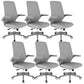 Modern Office Chair Tilt Mechanism Padded Arms Desk Chair with Wheels Grey 6 Piece Set Clearhalo 'furn' 'furn_office_chair' 'Furniture' 'Office Chairs' 'Office Furniture' 'office_chair' 6600082