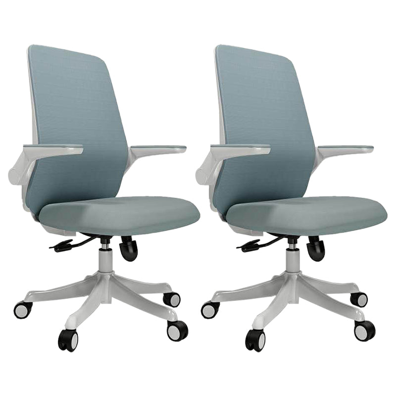 Modern Office Chair Tilt Mechanism Padded Arms Desk Chair with Wheels Blue 2 Piece Set Clearhalo 'furn' 'furn_office_chair' 'Furniture' 'Office Chairs' 'Office Furniture' 'office_chair' 6600090