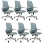 Modern Office Chair Tilt Mechanism Padded Arms Desk Chair with Wheels Blue 6 Piece Set Clearhalo 'furn' 'furn_office_chair' 'Furniture' 'Office Chairs' 'Office Furniture' 'office_chair' 6600092