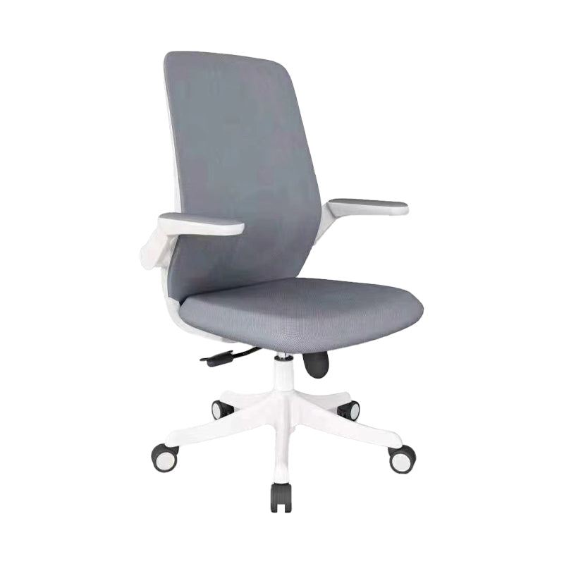 Modern Office Chair Tilt Mechanism Padded Arms Desk Chair with Wheels White-Gray 1 Piece Clearhalo 'furn' 'furn_office_chair' 'Furniture' 'Office Chairs' 'Office Furniture' 'office_chair' 6600094