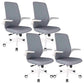 Modern Office Chair Tilt Mechanism Padded Arms Desk Chair with Wheels White-Gray 4 Piece Set Clearhalo 'furn' 'furn_office_chair' 'Furniture' 'Office Chairs' 'Office Furniture' 'office_chair' 6600096