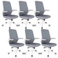 Modern Office Chair Tilt Mechanism Padded Arms Desk Chair with Wheels White-Gray 6 Piece Set Clearhalo 'furn' 'furn_office_chair' 'Furniture' 'Office Chairs' 'Office Furniture' 'office_chair' 6600097