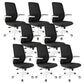 Modern Office Chair Tilt Mechanism Padded Arms Desk Chair with Wheels White-Black 8 Piece Set Clearhalo 'furn' 'furn_office_chair' 'Furniture' 'Office Chairs' 'Office Furniture' 'office_chair' 6600102