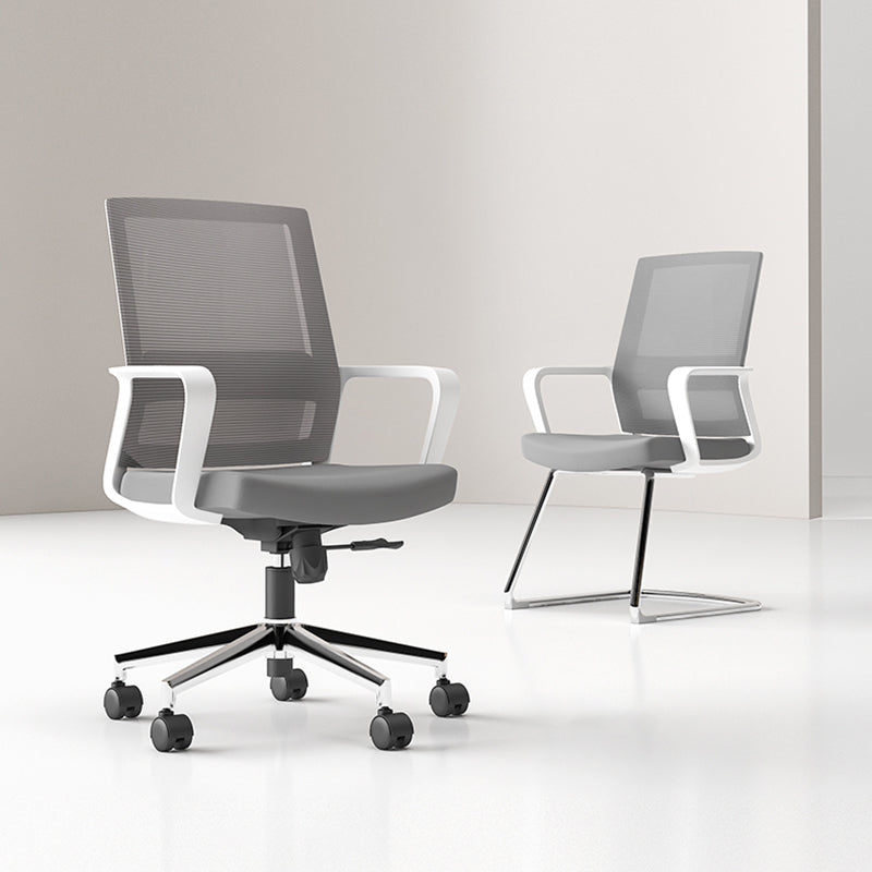 Modern Fixed Arms Conference Chair Mesh Seat and Back Chair for Office Clearhalo 'furn' 'furn_office_chair' 'Furniture' 'Office Chairs' 'Office Furniture' 'office_chair' 6600106