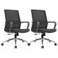 Modern Fixed Arms Conference Chair Mesh Seat and Back Chair for Office Black 2 Piece Set Casters Included Clearhalo 'furn' 'furn_office_chair' 'Furniture' 'Office Chairs' 'Office Furniture' 'office_chair' 6600107