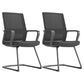 Modern Fixed Arms Conference Chair Mesh Seat and Back Chair for Office Black 2 Piece Set Casters Not Included Clearhalo 'furn' 'furn_office_chair' 'Furniture' 'Office Chairs' 'Office Furniture' 'office_chair' 6600133