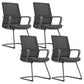 Modern Fixed Arms Conference Chair Mesh Seat and Back Chair for Office Black 4 Piece Set Casters Not Included Clearhalo 'furn' 'furn_office_chair' 'Furniture' 'Office Chairs' 'Office Furniture' 'office_chair' 6600134