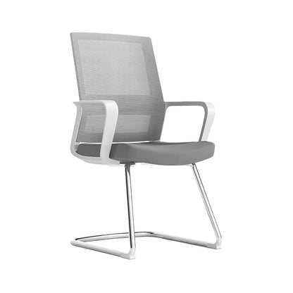 Modern Fixed Arms Conference Chair Mesh Seat and Back Chair for Office Grey 1 Piece Casters Not Included Clearhalo 'furn' 'furn_office_chair' 'Furniture' 'Office Chairs' 'Office Furniture' 'office_chair' 6600137